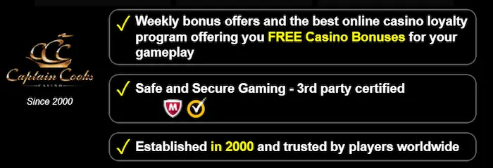 Captain Cooks Casino pay
